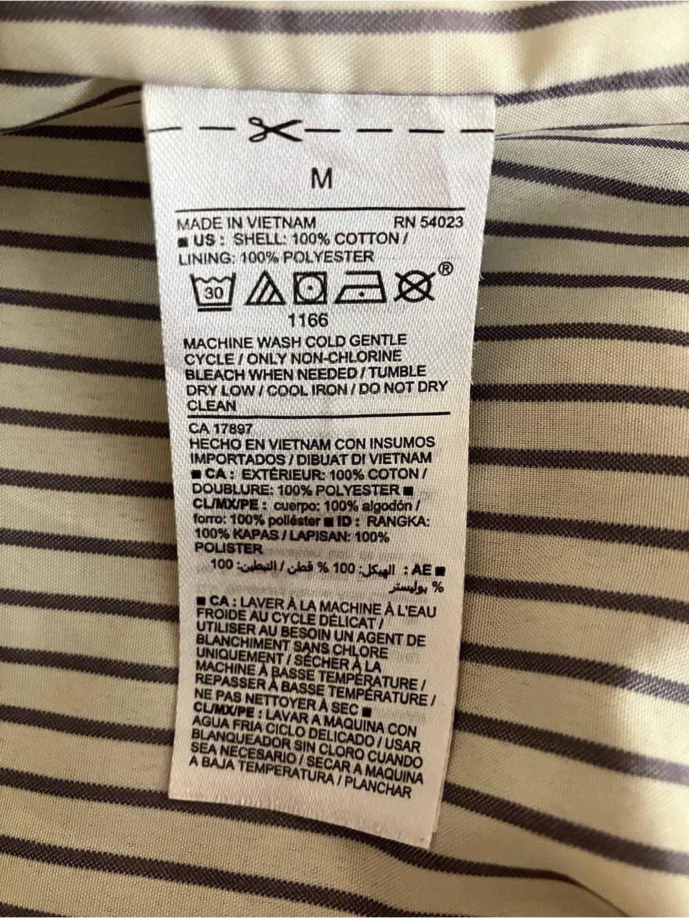 Old Navy Black Jacket with Striped Lining - Picture 6 of 6